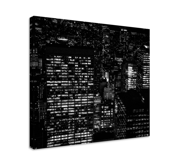 Cityscape wall art city skyline at night - TenStickers