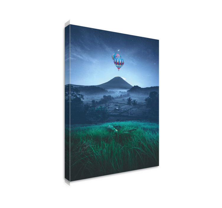 Balloon over mountain landscape canvas - TenStickers