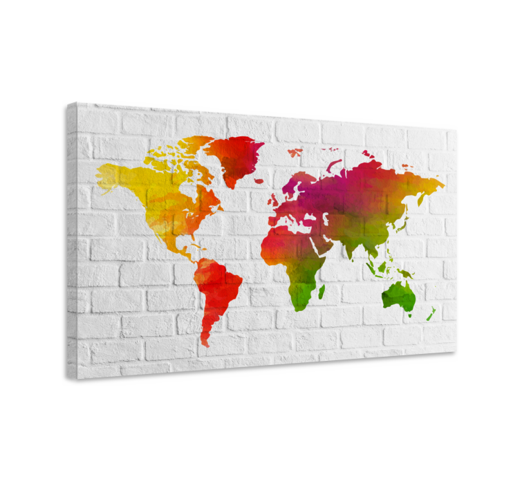 World map wall art colorful global map - TenStickers