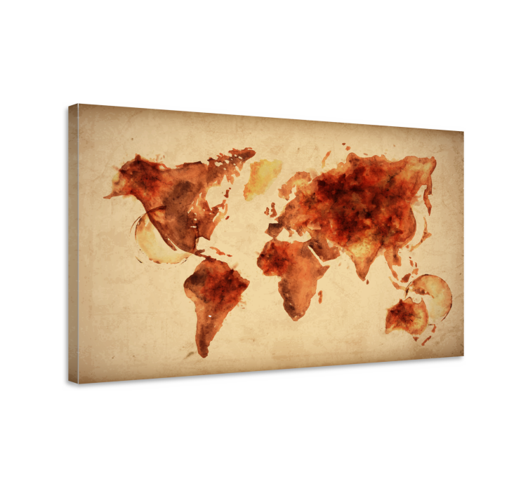 World map wall art aquarelle global map - TenStickers