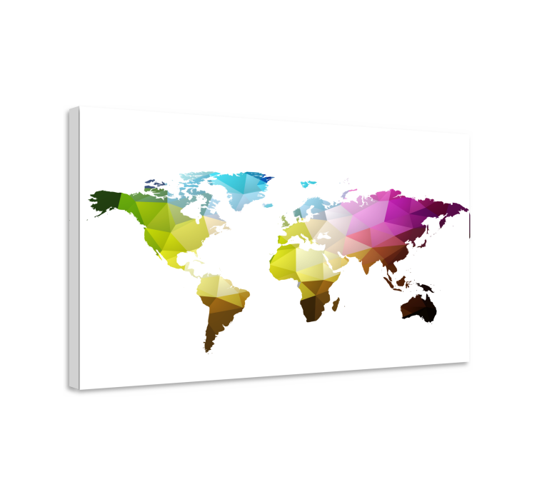 World map wall art geometric world map - TenStickers