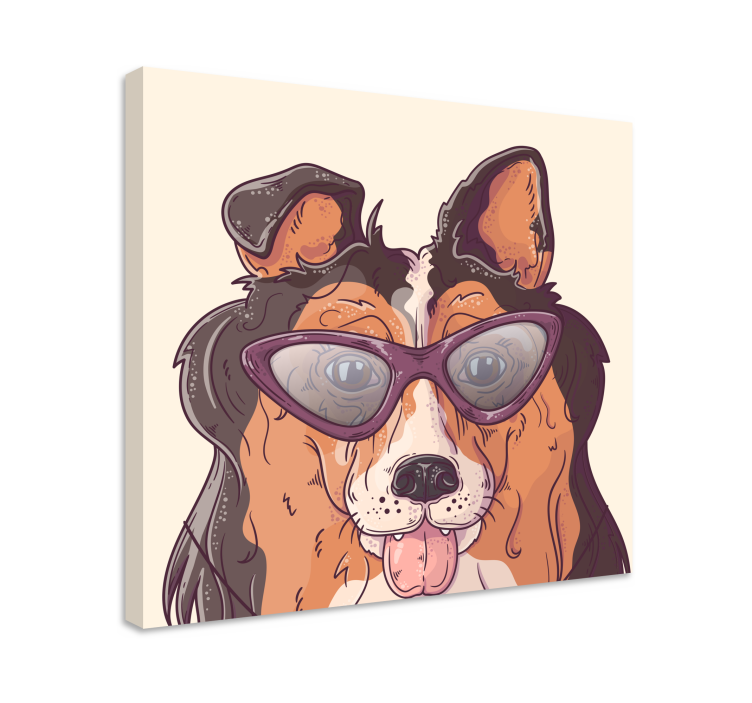 Dog wall art dog with sunglasses print - TenStickers