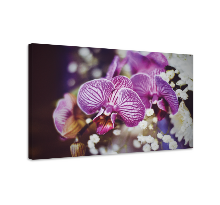 Purple orchid with flowers flower canvas - TenStickers
