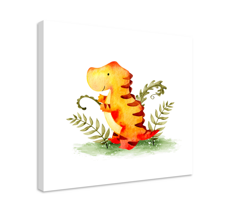Charming baby dinosaur dinosaur canvas wall art - TenStickers