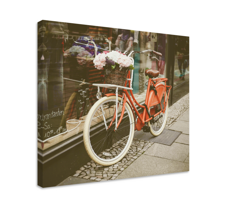 Cityscape wall art charming bicycle artwork - TenStickers