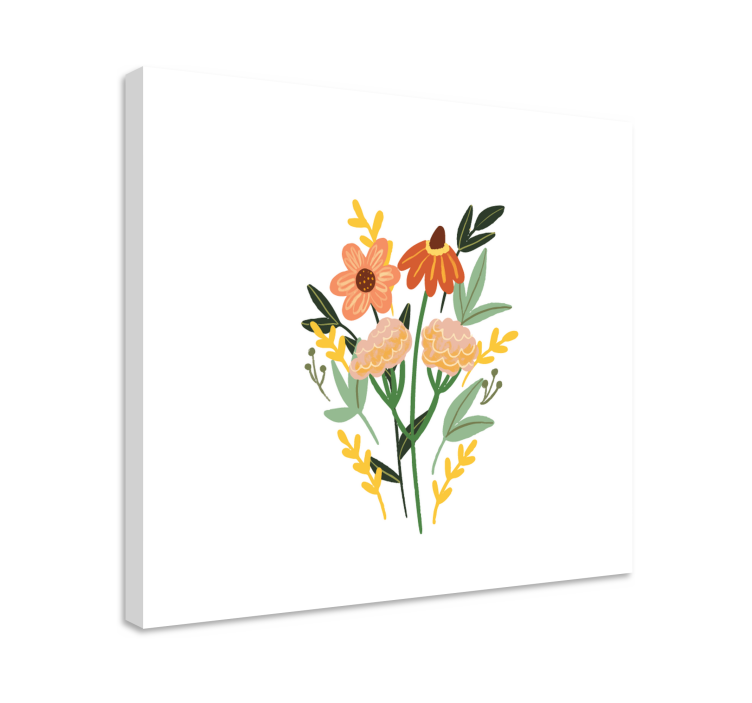 Flowers canvas charming floral bouquet - TenStickers