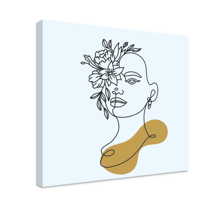 Flowers in my hair illustration flower canvas - TenStickers