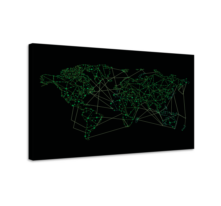 Global network world map canvas - TenStickers