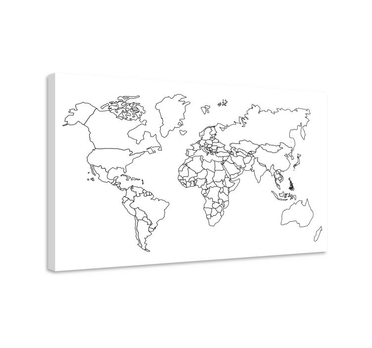 Modern minimal world map canvas - TenStickers