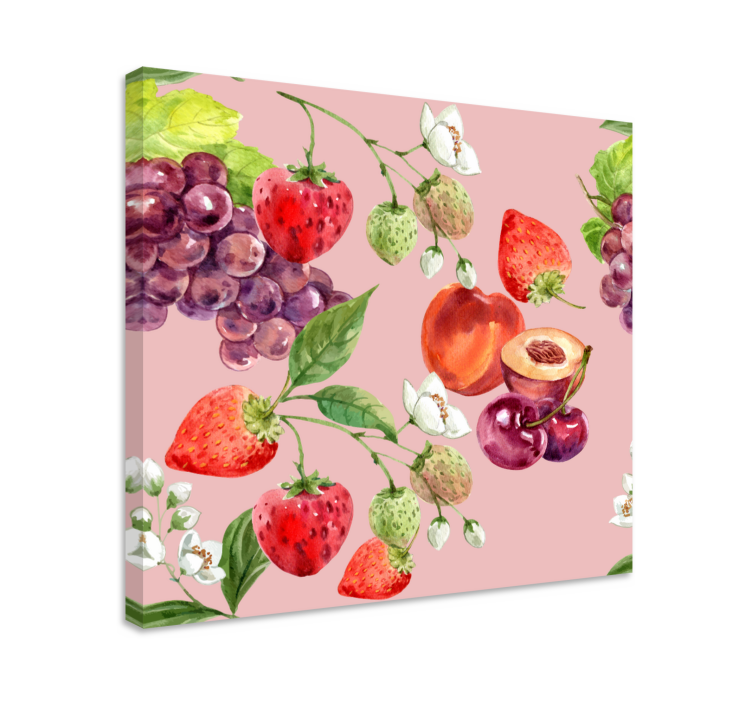 Flowers and grapes  fruit canvas - TenStickers