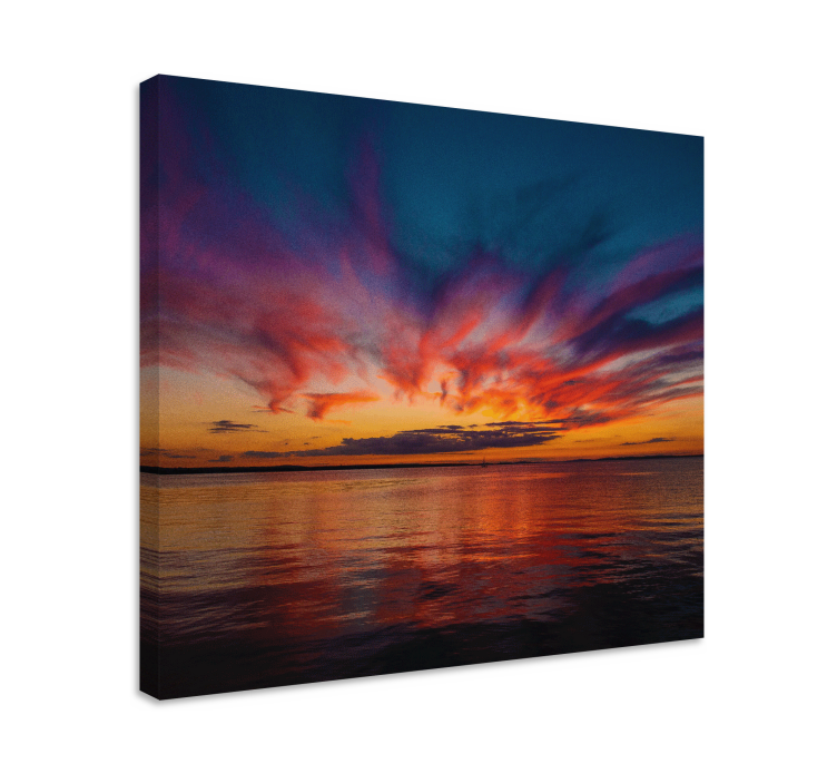 Majestic sunset reflections landscape canvas - TenStickers