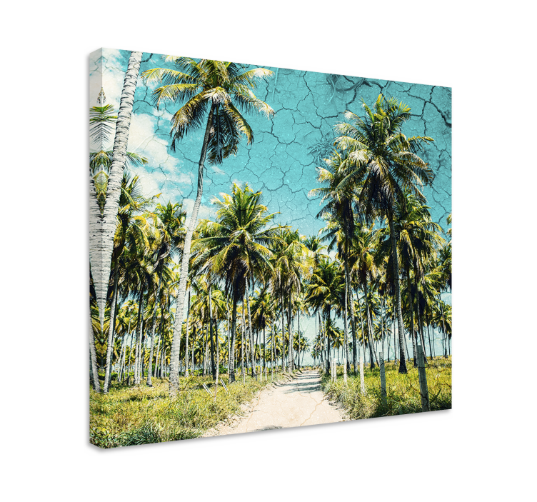 Landscape with palm tree canvas for living room - TenStickers