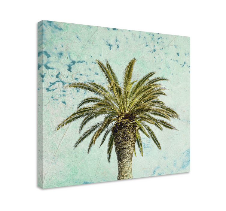Retro palm tree design canvas for living room - TenStickers