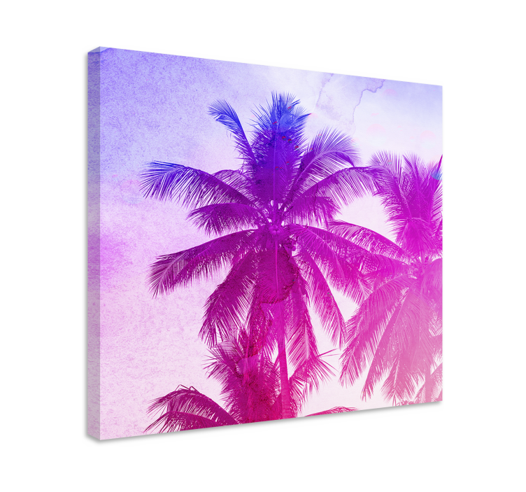 Flowers canvas palm tree silhouette - TenStickers