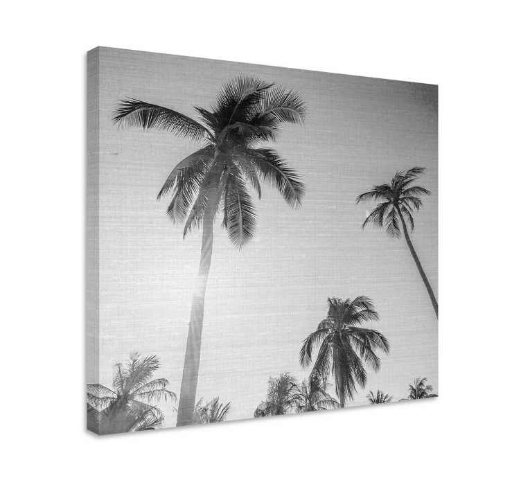 Tropical Palm Silhouettes landscape canvas - TenStickers