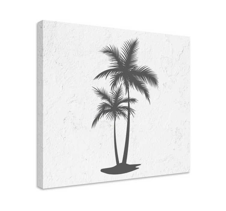 Tree canvas wall art tall palm silhouette - TenStickers