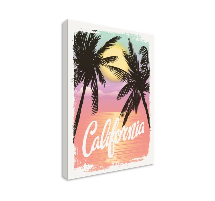 Cityscape wall art californian sunset aesthetic - TenStickers