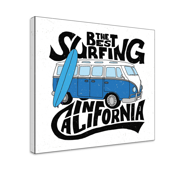 Sports canvas art surfing california van - TenStickers