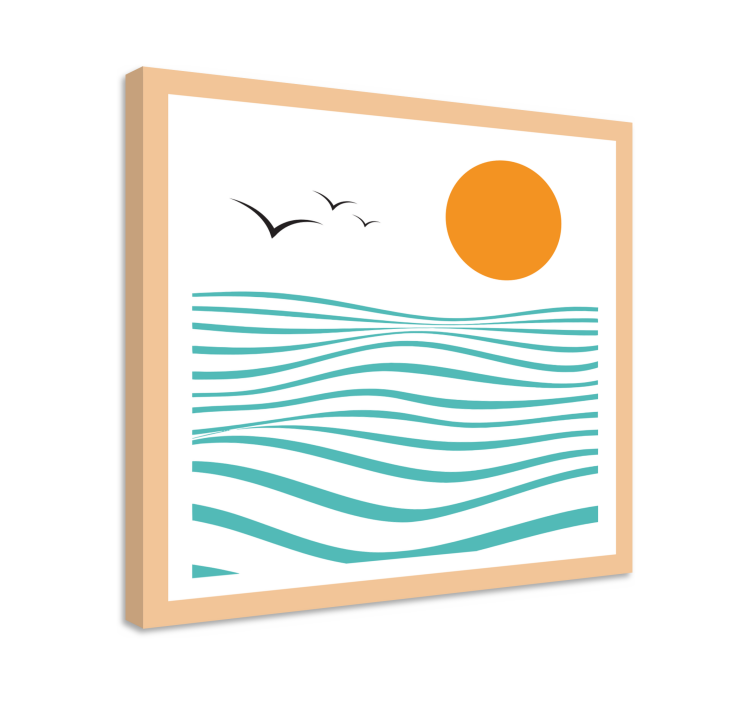 Sea abstract art geometric canvas - TenStickers