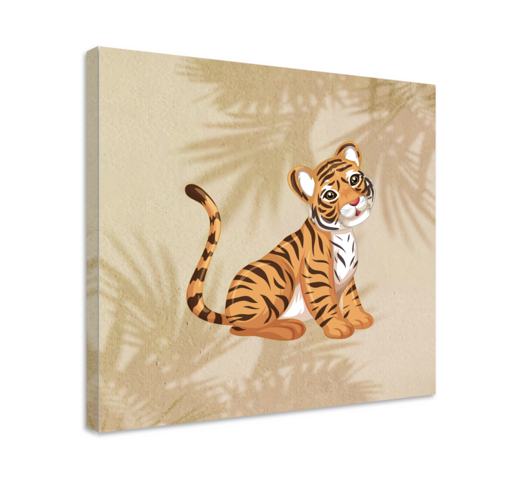 Baby tiger portrait elephant canvas - TenStickers