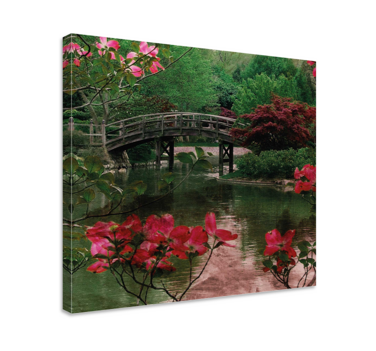 Flowers canvas bridge enveloped in blooms - TenStickers