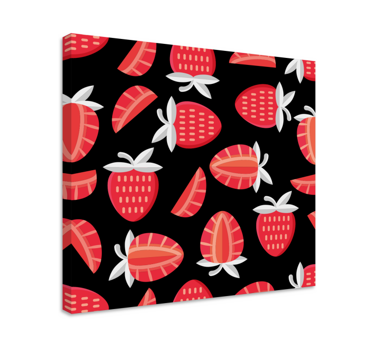 Cartoon strawberry pattern fruit canvas - TenStickers