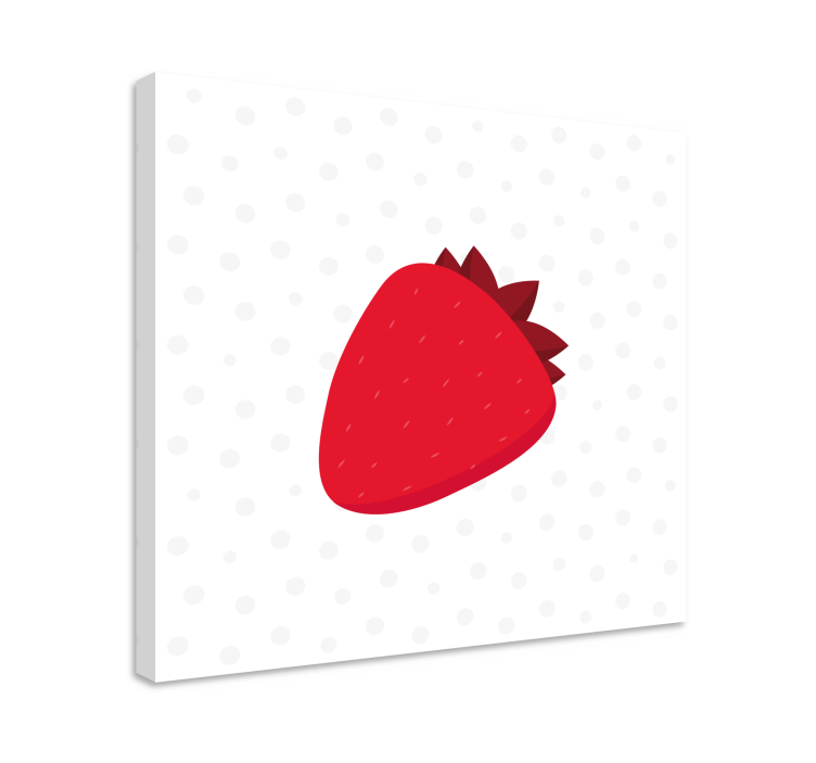 Red strawberry pattern on white fruit canvas - TenStickers