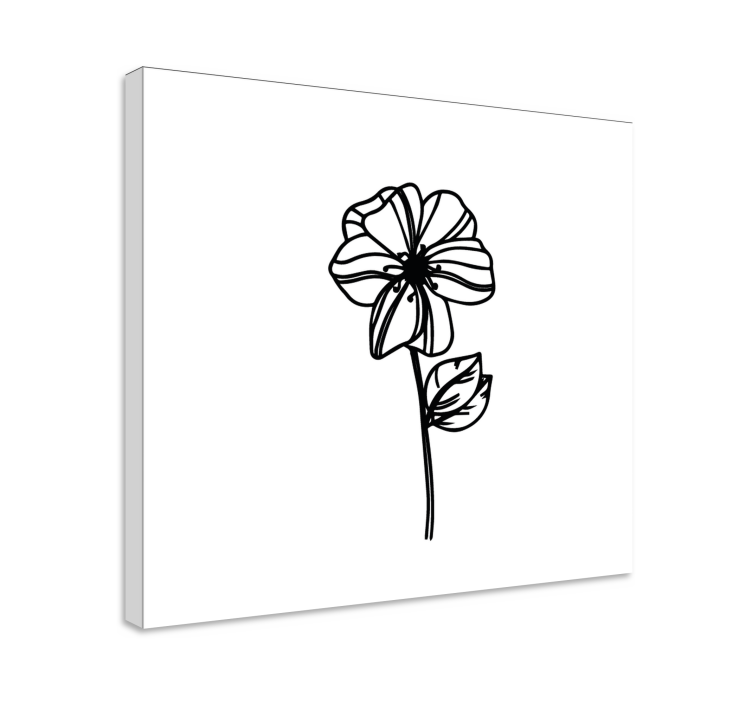 Flowers canvas elegant floral outline - TenStickers