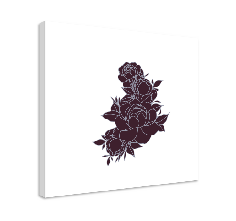 Bouquet of roses minimalist  flower canvas - TenStickers