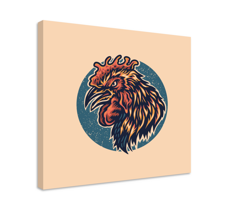 Angry rooster bird canvas art - TenStickers