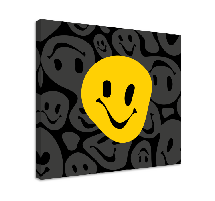 Yellow smiley face teen canvas prints - TenStickers