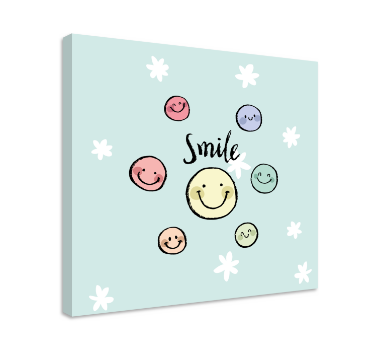 Crayon colored smiles nursery canvas - TenStickers