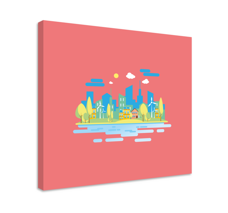 Cityscape wall art modern urban landscape - TenStickers