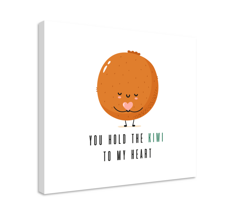 Fruit canvas wall art cute kiwi character - TenStickers