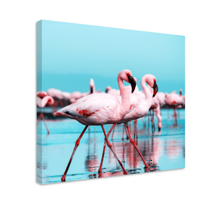Nice flamingos on the beach canvas wall art for - TenStickers