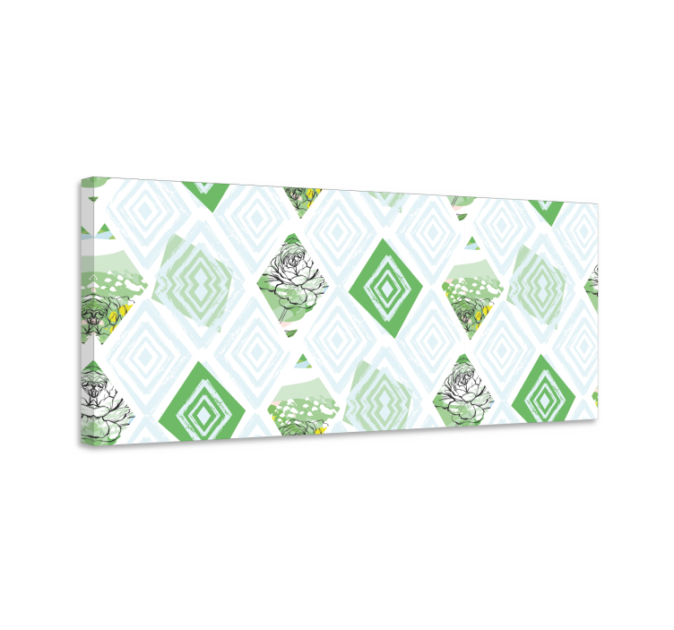 Flowers canvas with geometric succulent design - TenStickers