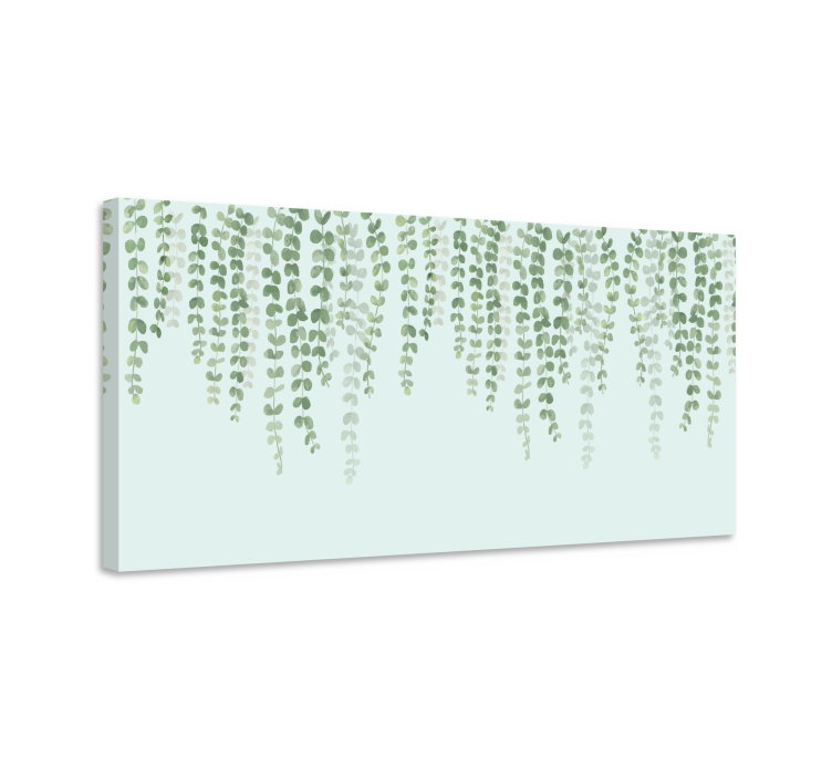 Flowers canvas with hanging greenery vines - TenStickers