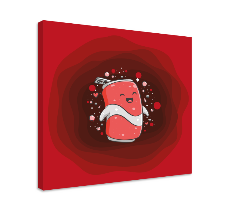 Quote canvas happy soda character art print - TenStickers