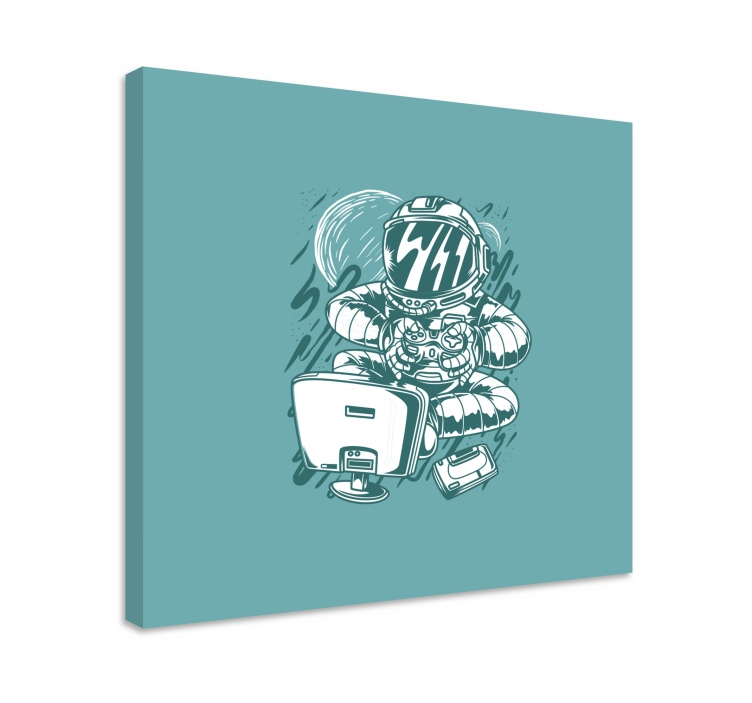Video game canvas art astronaut gaming adventure - TenStickers