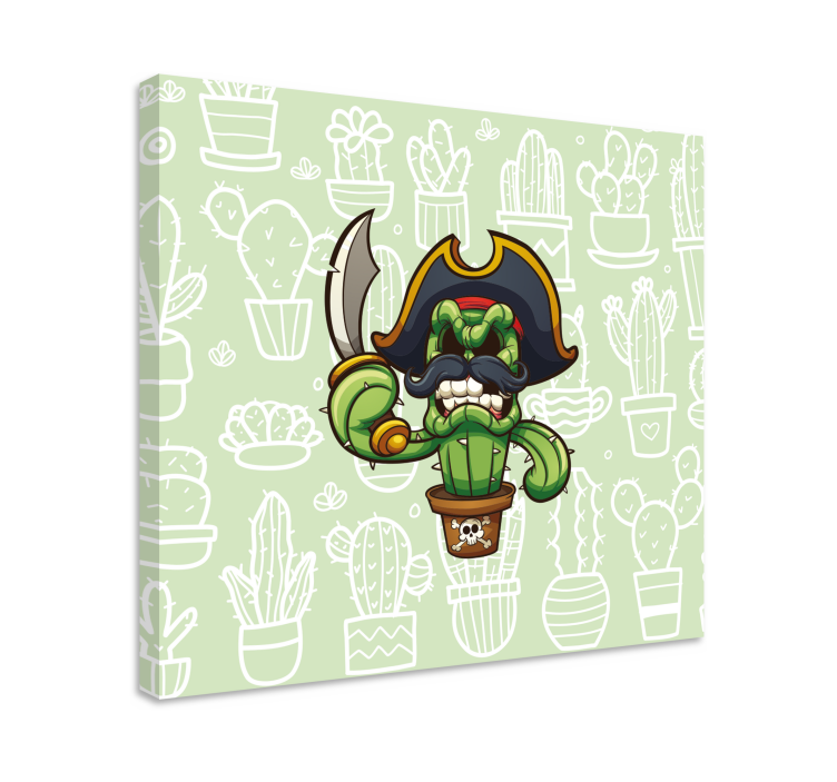 Dog wall art cactus pirate character - TenStickers