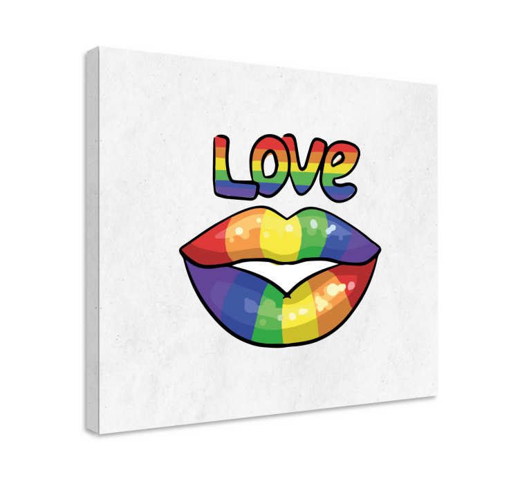 Quote canvas colorful love lips artwork - TenStickers