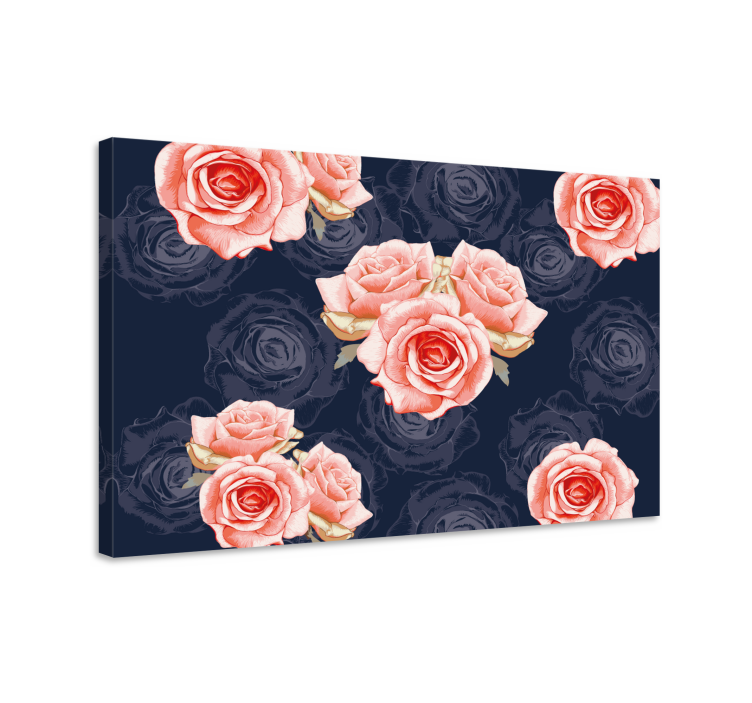 Flowers canvas delicate rose cluster - TenStickers