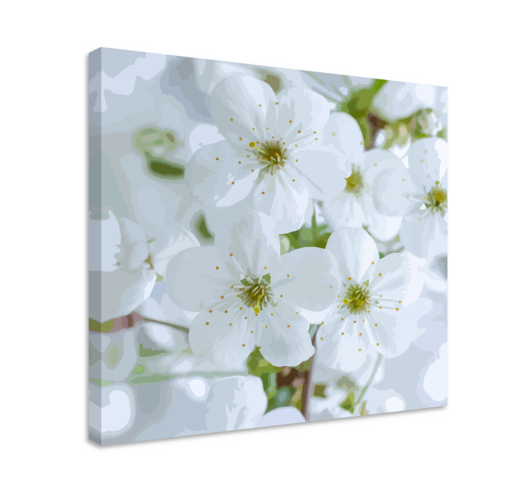 Flowers canvas cherry blossom bloom art - TenStickers