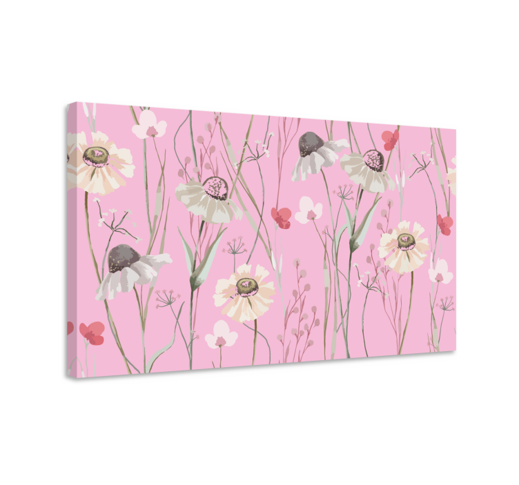 Flowers canvas delicate floral design - TenStickers