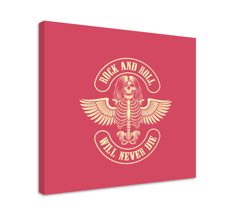 Retro canvas skeleton rock icon - TenStickers