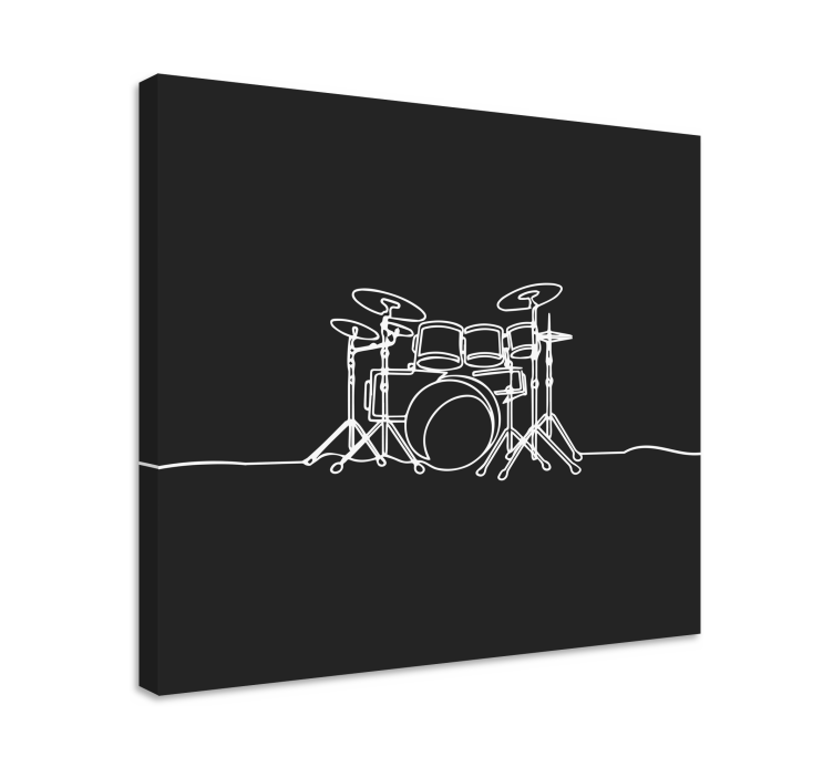 Line art drum elegant design Music canvas - TenStickers