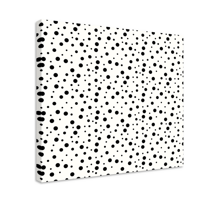 Black polka dots on white canvas art prints - TenStickers