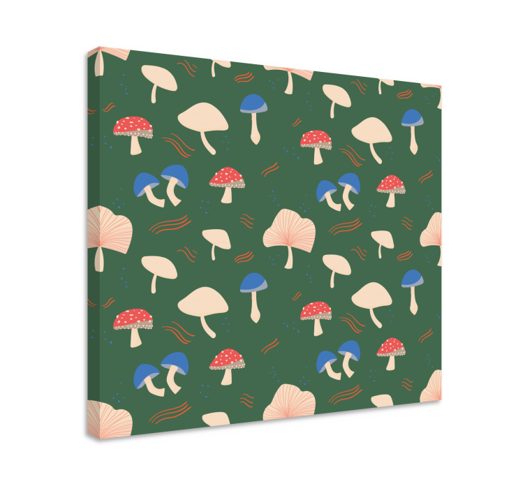 Flowers canvas with mushroom designs - TenStickers