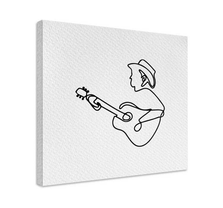 Music canvas art guitar playing cowboy - TenStickers