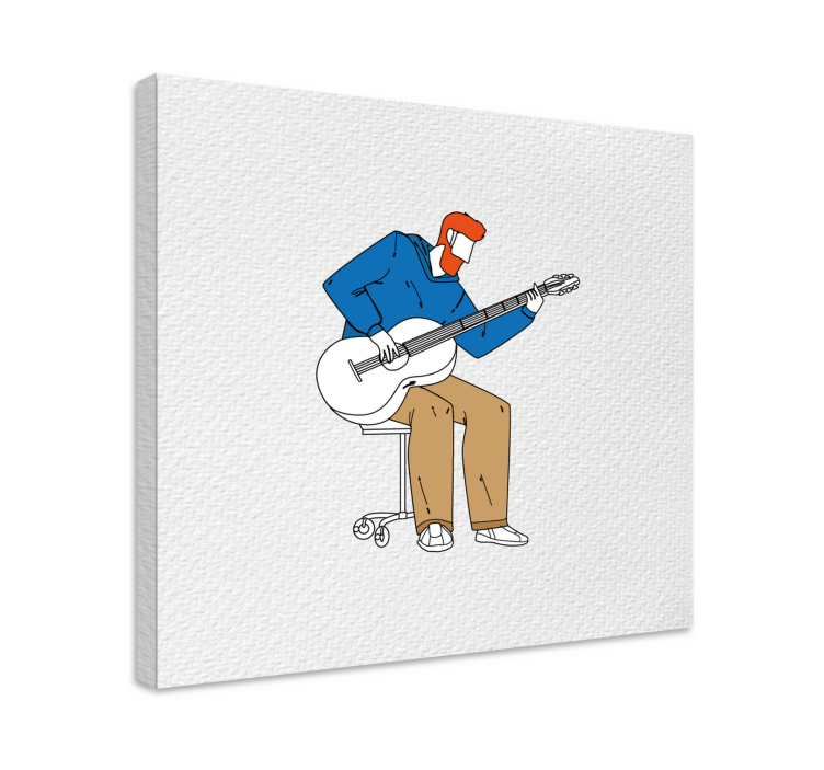 Minimalistic guitarist Music canvas - TenStickers
